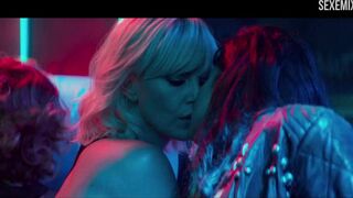 Escena de beso de Sofia Boutella y Charlize Theron en Atomic Blonde