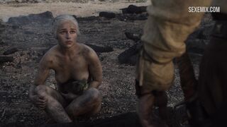 Emilia Clarke desnuda entre las cenizas, escena de Juego de Tronos